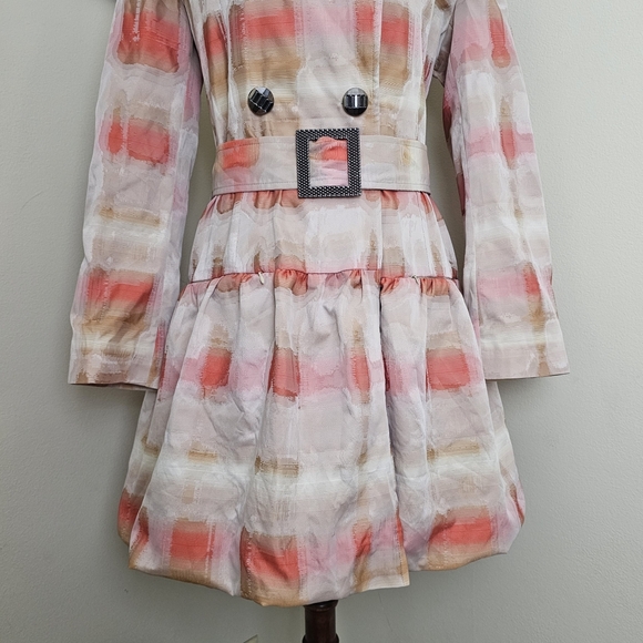 Ibella V Draped Collar Ruffle Pea Coat - Picture 3 of 16